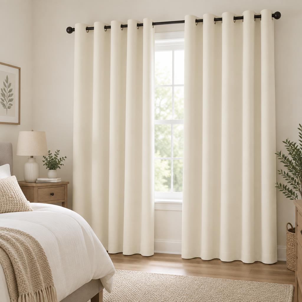 Amazon Basics 100% Blackout Door Curtains, Set of 2 (7 Feet)
